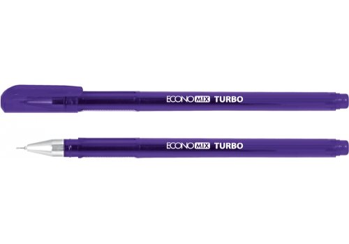 Ручка гелева Economix TURBO, фіолетова, пише фіолетовим
