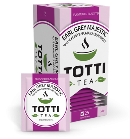Чай TOTTI Tea «Ерл Грей Маджестік», чорний з бергамотом, 25пак х 2г