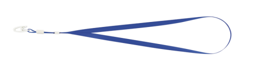 Лента (шнурок)  для бейджа, синяя с клипом