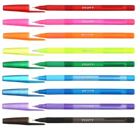 Ручка масляная Economix "FRUITY", 0,7 мм, пишет синим