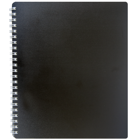 Тетрадь В5, 80л., CLASSIC, клетка, на спирали, пластиковая обложка, чёрная  