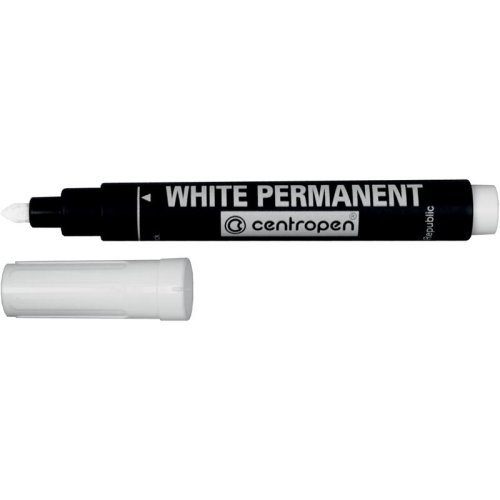 Маркер Permanent White 8586 круглий 2,5мм., білий. Для нанесення стійких написів на темних поверхнях, на водній основі.