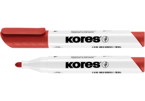 Маркер Whiteboard для білих дошок KORES 1-3 мм, червоний
