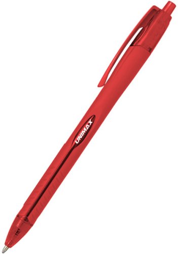 Ручка кулькова (масляна) автоматична Aerogrip, Unimax, пише червоним