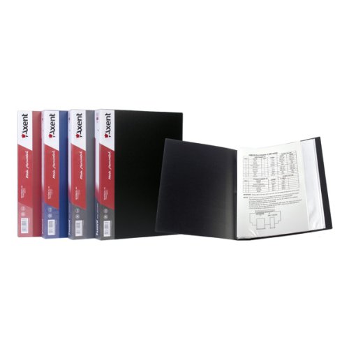 Папка А4, з 10 файлами, колір асорті (чорний, синій, бордо, сірий)