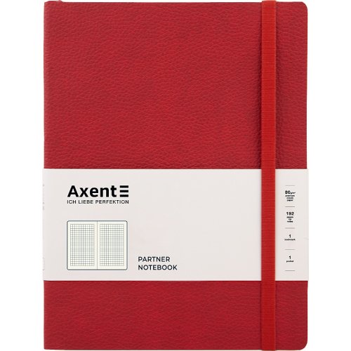 Книга записна Partner Soft L,190*250, на гумці, 96л, кл, червона