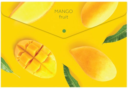 Папка на кнопці А4, Optima "Fruit # 2", Манго, непрозора, 180 мкм, асорті