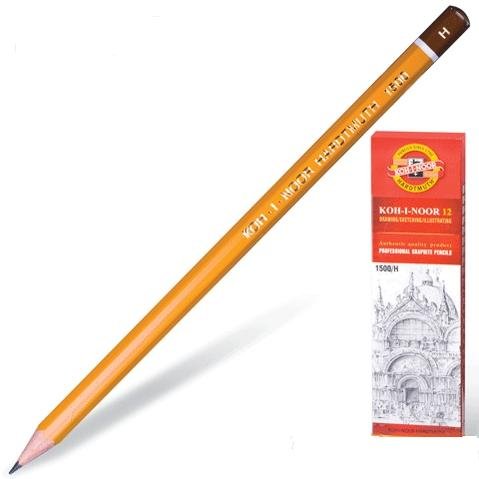 Олівець простий, H, без ластику,"KOH-I-NOOR 1500"