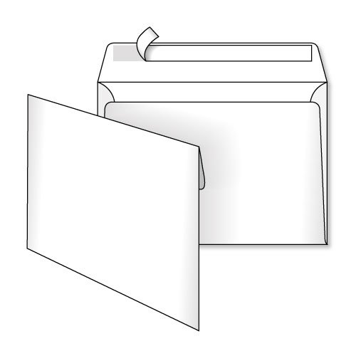 Конверт С5 (230х163) самоклеючий зі стрічкою, білий (75г)