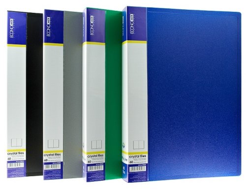 Папка А4, з 60 файлами, колір асорті