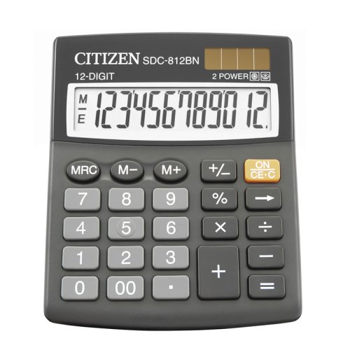 Калькулятор Citizen SDC-812BN, 12 розрядів, розмір 125х100х34мм