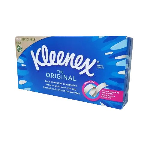 Серветки паперові Family Оriginal Kleenex, 3-х шарові, 20х20 см, білі, 70 штук, брикет