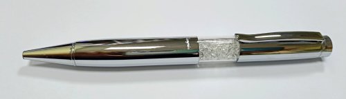 Ручка кулькова "Luxury", із кристалами, хромований корпус, у подарунковому футлярі