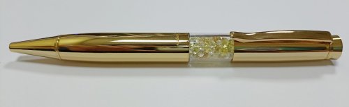 Ручка кулькова "Luxury" з кристалами, золото, у подарунковому футлярі