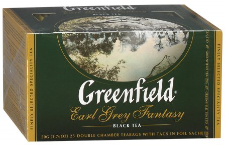 Чай Greenfield Earl Grey Fantasy, чёрный с бергамотом, 25 пак., 50 г