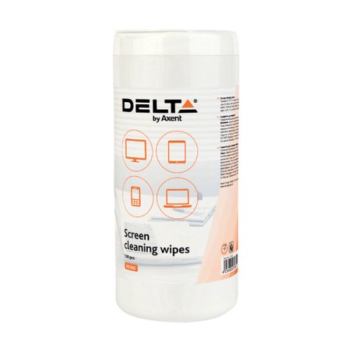 Салфетки для очистки мониторов, Delta by Axent, 100 шт/туба