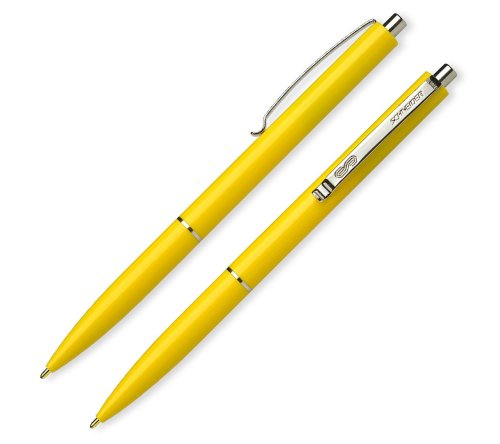 Ручка кулькова автоматична Schneider К15, пише синім, корпус жовтий