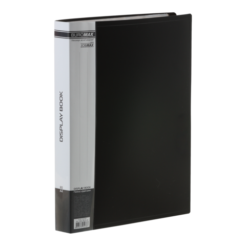 Папка А4, з 60 файлами, JOBMAX, колір чорний(щільність обкладинки: 500мкм)