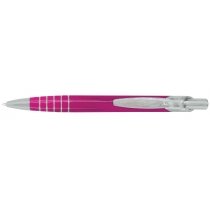 Ручка кулькова автоматична Optima Pastel, пише синім. Металева, корпус рожевий, упакування блістер.