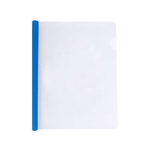 Папка А4 пластиковая с планкой-прижимом 95 л., синяя 