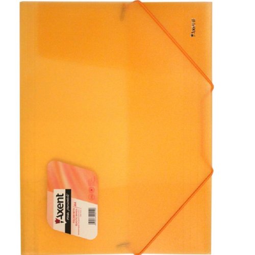Папка на резинках, A4, прозрачная оранжевая