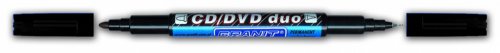 Маркер для CD-DVD DUO, двосторонній, товщина лінії 0.7 мм/1.5-2.5 мм, чорний