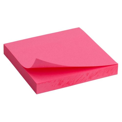 Бумага-стикер 75x75 мм, 100 л., неоновый розовый, Delta