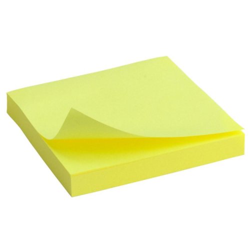 Бумага-стикер 75x75 мм, 100 л., неоновый желтый, Delta