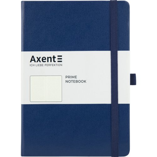 Блокнот Axent Partner Prime (А4), 295*210 мм, 100 л., ліновка - крапка, на гумці, закладка, кишенька на форзаці, петля для ручки, синій