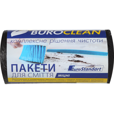 Пакет для сміття 35лх30шт, EuroStandart BuroClean, чорні, міцні (11мкм)