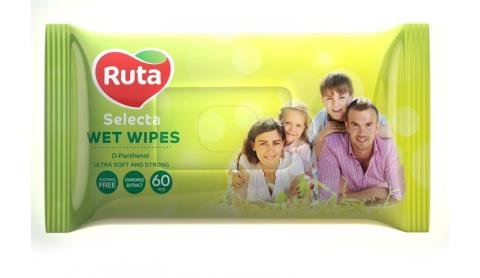 Серветки вологі Ruta Selecta для всієї родини, 60 шт/уп.