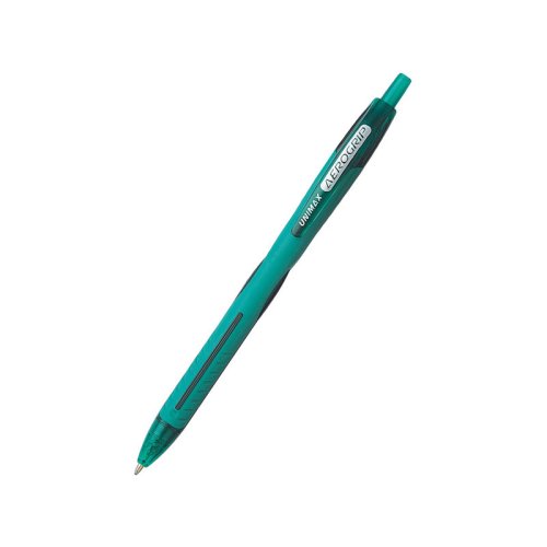 Ручка кулькова (масляна) автоматична Aerogrip, Unimax, пише зеленим