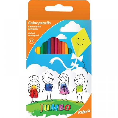 Олівці кольорові Jumbo Kite, 12 кольорів
