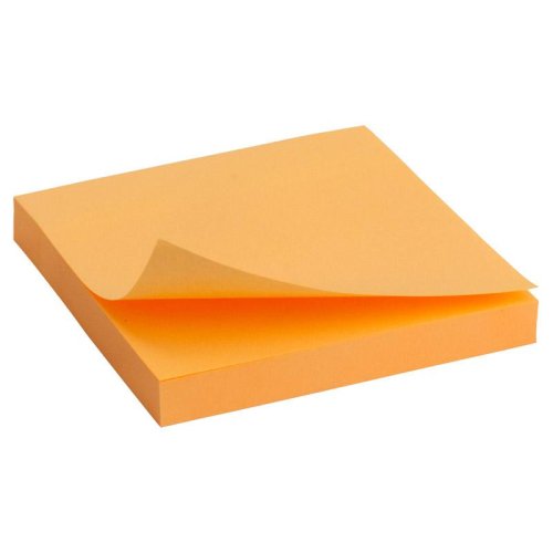 Бумага-стикер 75x75 мм, 100 л., неоновый оранжевый, Delta