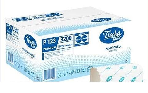 Полотенца бумажные белые Z-V Tisha Paper, 3000шт 20п.*150шт.