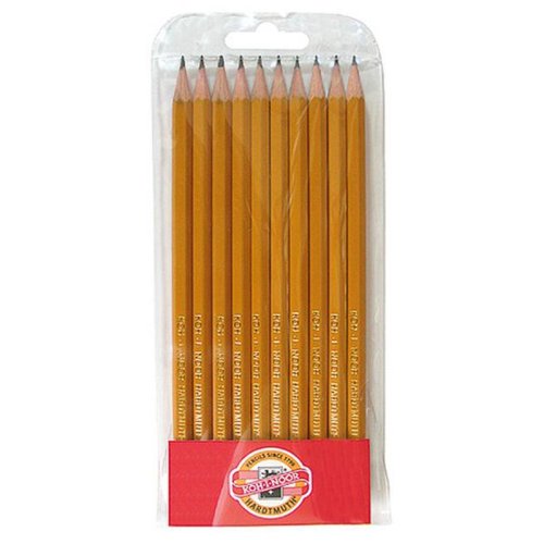 Набір графітних олівців 1570, 10 шт. Твердість: 2H, H, HB x 3, B x 2, 2B x 2, 3B.