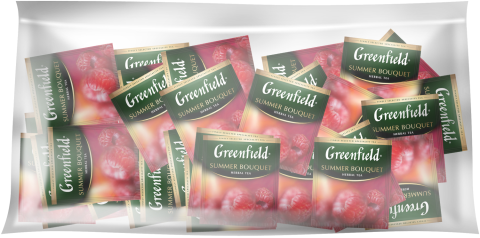 Чай Greenfield Summer Bouquet, травяной с малиной, 100 пак. (индивидуальная упаковка, в герметичном полиэтиленовом пакете)