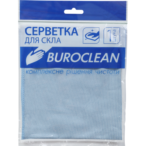 Салфетка микрофибра для стекла и зеркал Buroclean 30х30см