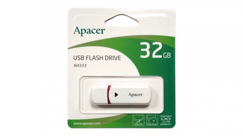 USB флеш накопичувач Apacer 32GB AH333 white USB 2.0 (AP32GAH333W-1)
