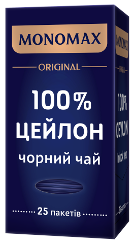 Чай МОNОМАХ, 100% CEYLON, чорний 2г*25, пакет