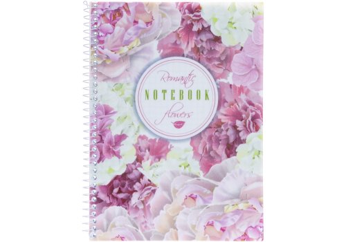 Тетрадь "Spring Mood: Pink Flowers" А5, пластиковая обл., спираль, 80 л., клетка