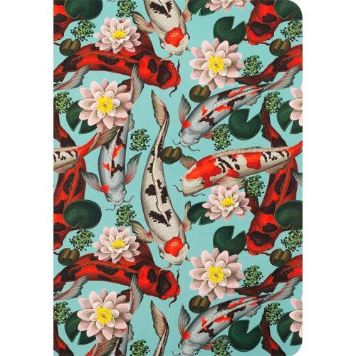 Книга записная Fish A5, 80 л. кл., голубовато-красная