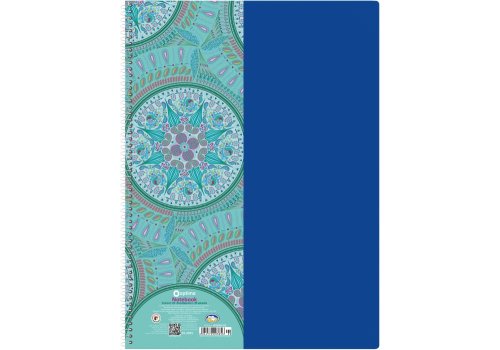 Тетрадь А4, "Калейдоскоп" 80 л., клетка, на спирали, пластиковая обложка синяя