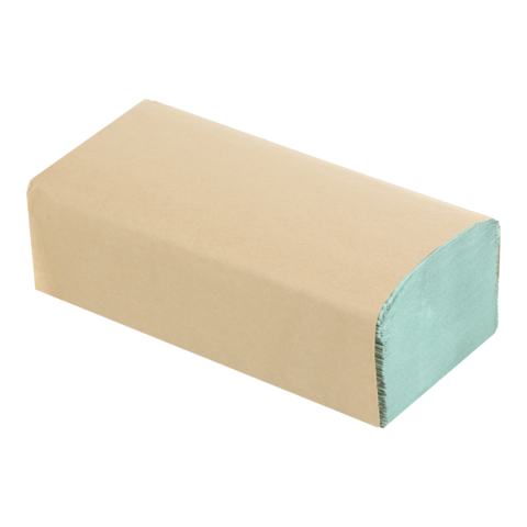 Рушник паперовий V-складка 23х24 см, BUROCLEAN, макулатур., зелені, 160шт/уп.
