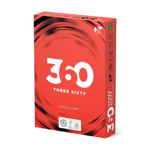 Бумага 360 Excellent, A4 80г/м, 166% 500л. класс А ***Акционная цена действует от 20 пач. Счет от ФОП без НДС