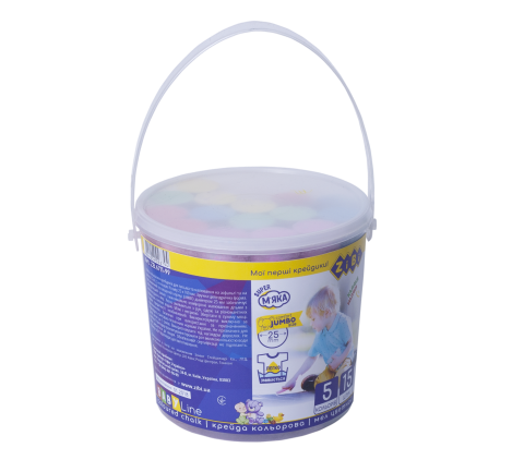 Крейда кольорова JUMBO, 15 шт в пластиковому відрі, BABY Line