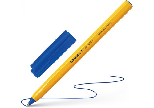 Ручка кулькова Schneider TOPS 505 F, 0.5 мм, жовтий корпус, пише синім