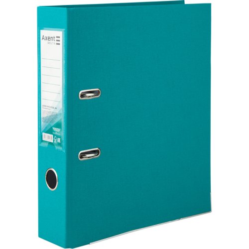 Реєстратор А4, Delta by Axent, 7.5 см, бірюзовий, з однобічним покриттям з поліпропілену (РР)