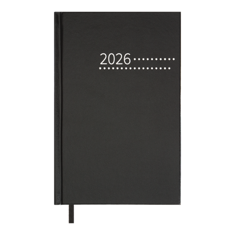 Щоденник датов. 2026 ZEST, A5, чорний , бумвініл