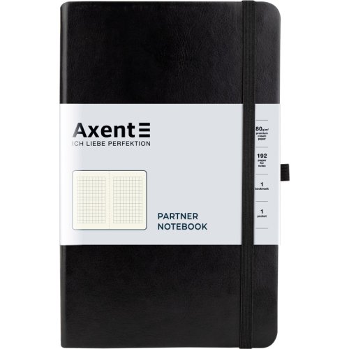 Блокнот Axent Partner Lux 8202-01-A (А5-), 125х195 мм, 96 л., клітка, чорний